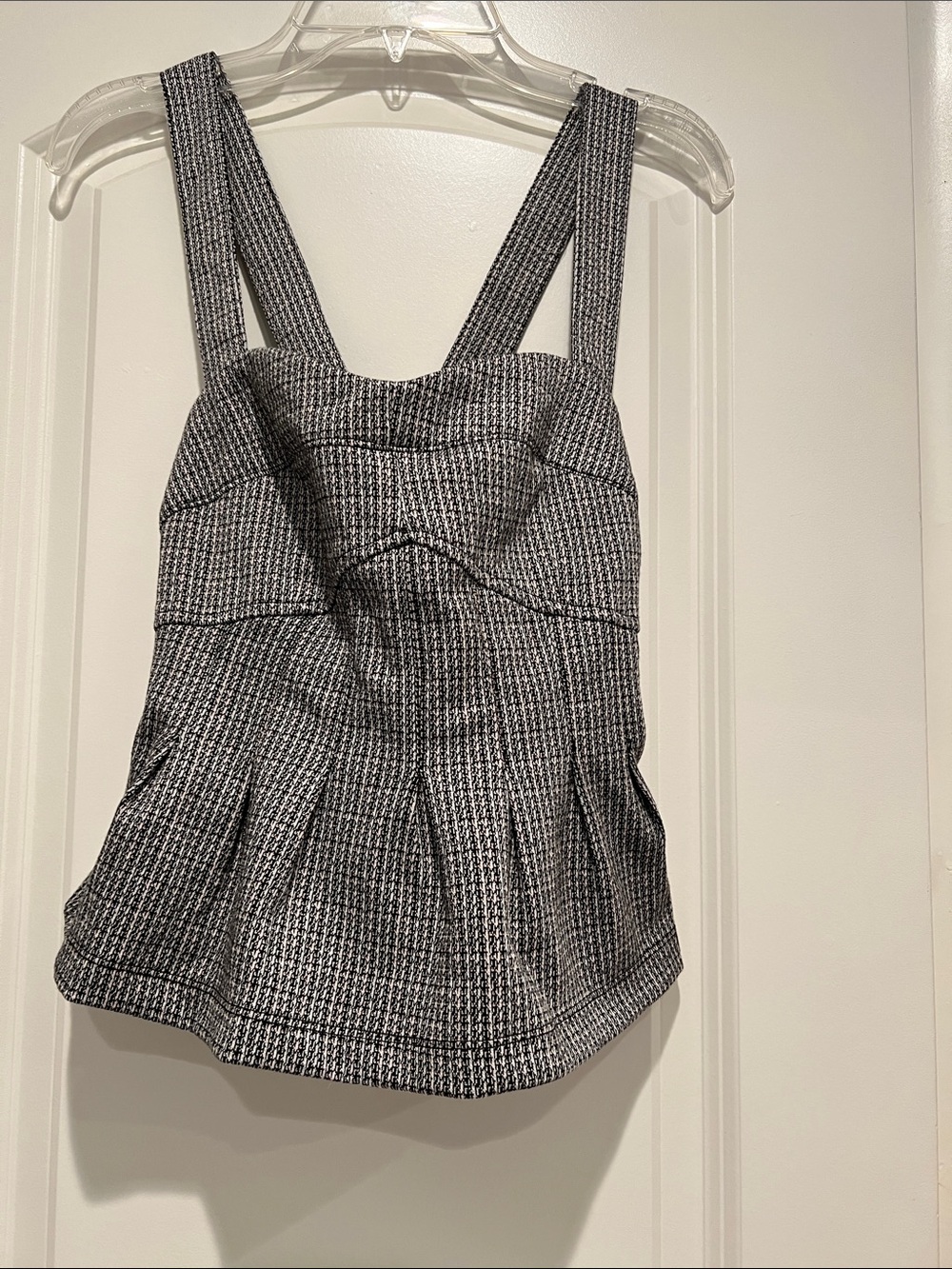 NWT Cute SO Black & White Structured Peplum Camisole Tank Top